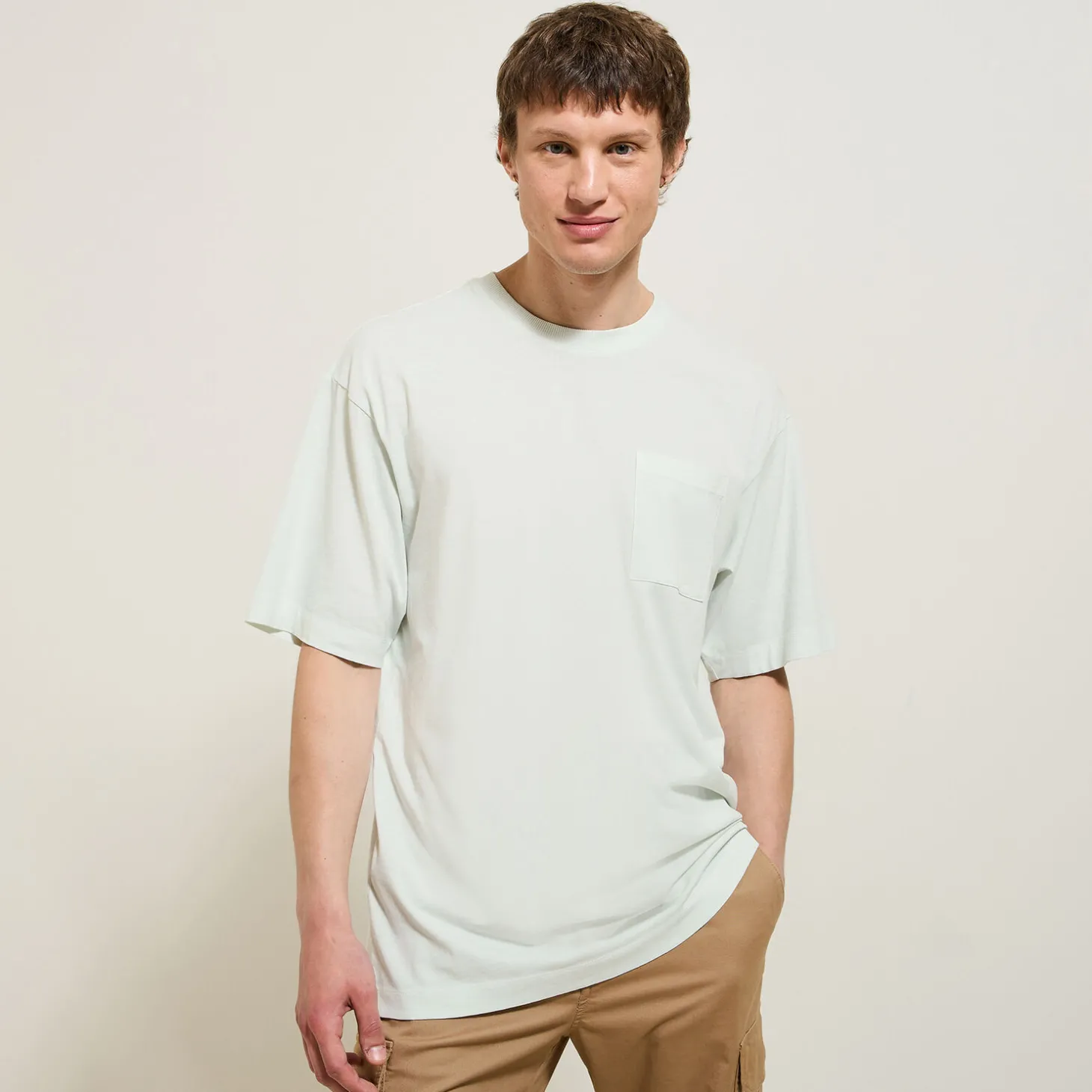 Cheap T-shirt in katoen met borstzakje T-shirt