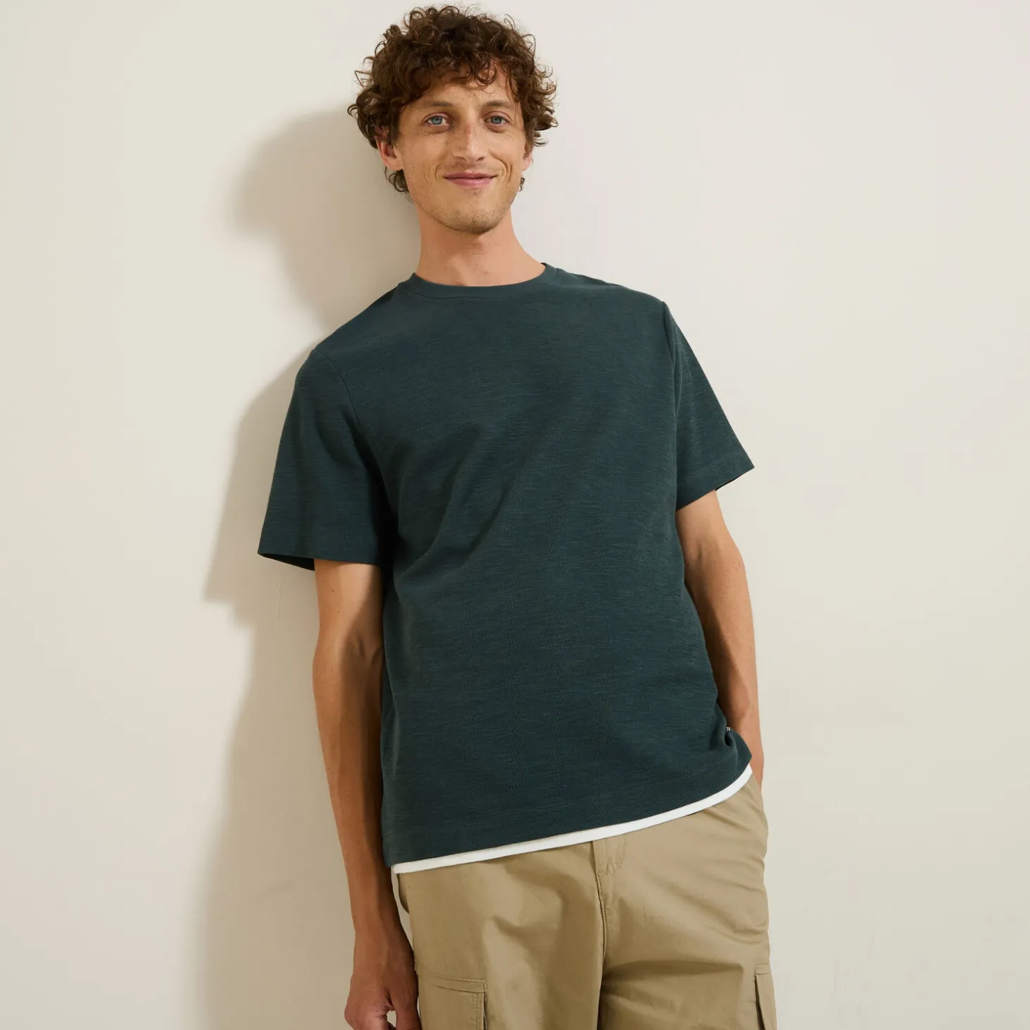 Outlet T-shirt in reliëfstof T-shirt