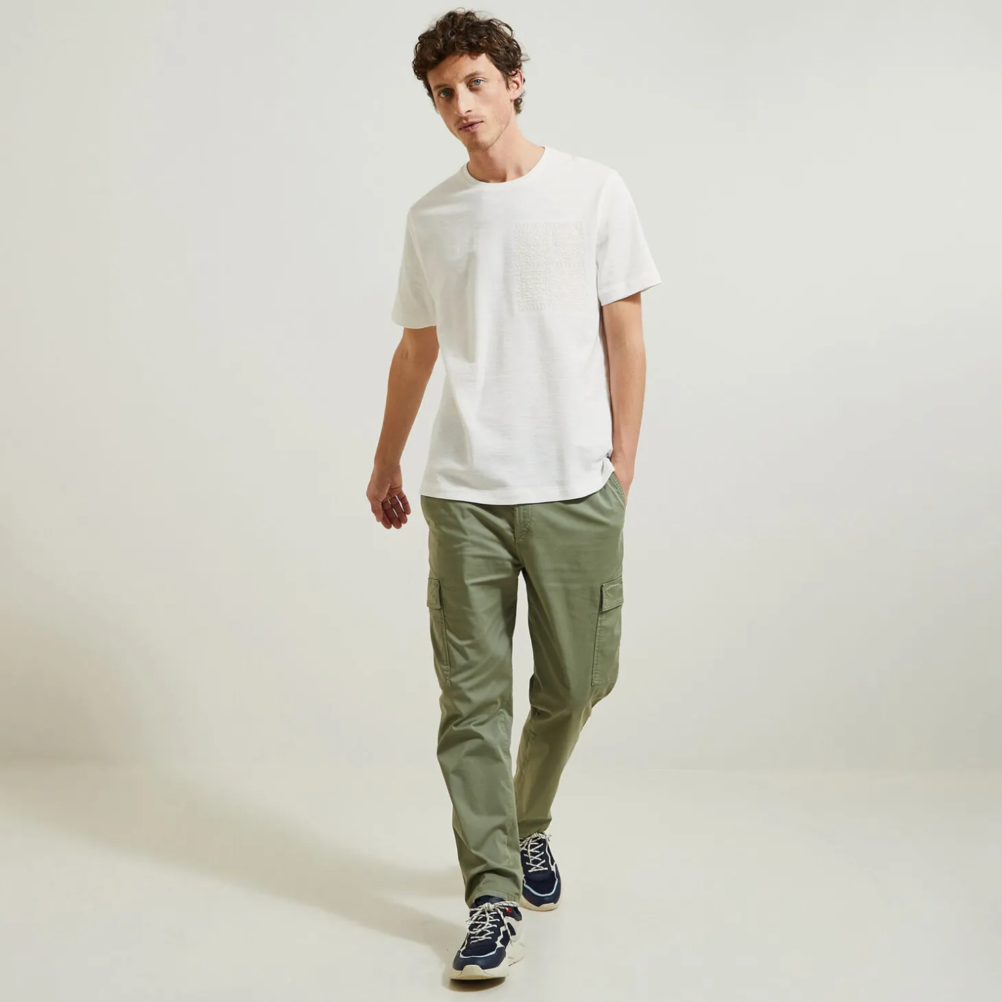 Best Sale T-shirt in reliëfstof met macramédetailsn T-shirt