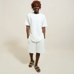 Online T-shirt in textuurstof met ronde hals T-shirt