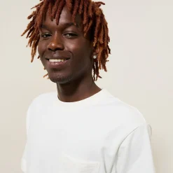 Online T-shirt in textuurstof met ronde hals T-shirt