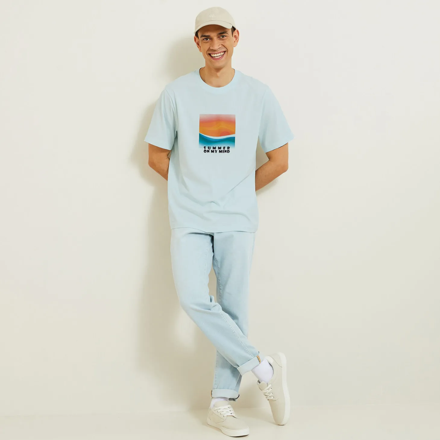 Online T-shirt landschap-print T-shirt