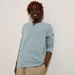 Online T-shirt met knooplijst en lange mouwen T-shirt