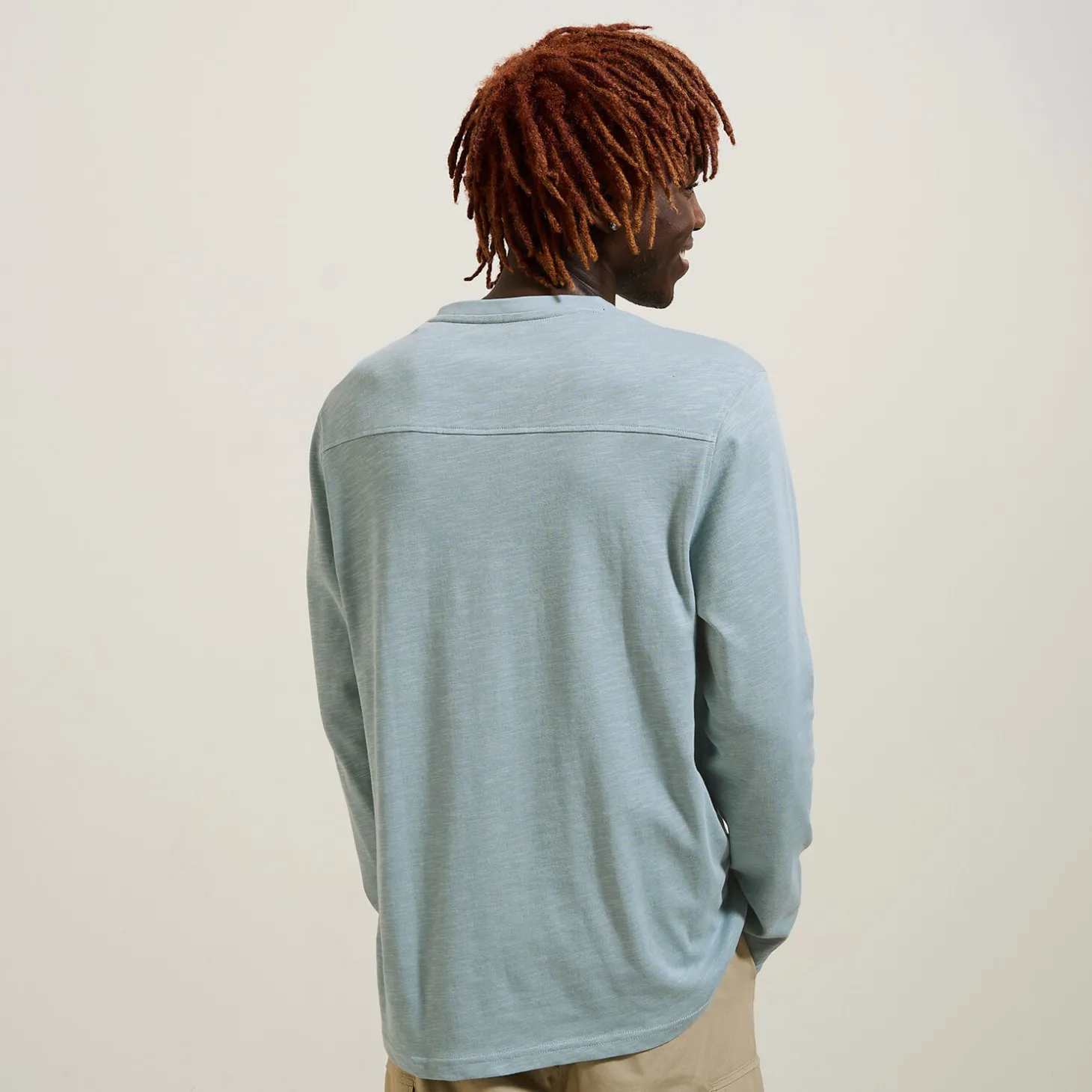 Online T-shirt met knooplijst en lange mouwen T-shirt