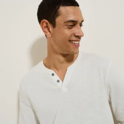 Flash Sale T-shirt met knooplijst en lange mouwen T-shirt