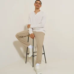 Flash Sale T-shirt met knooplijst en lange mouwen T-shirt