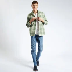 Hot T-shirt met knooplijst in gevlamde stof T-shirt