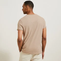 Cheap T-shirt met knooplijst in gevlamde stof T-shirt