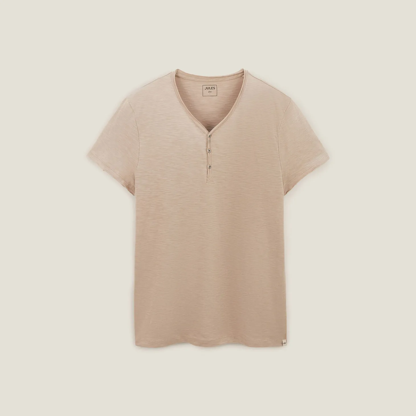 Cheap T-shirt met knooplijst in gevlamde stof T-shirt