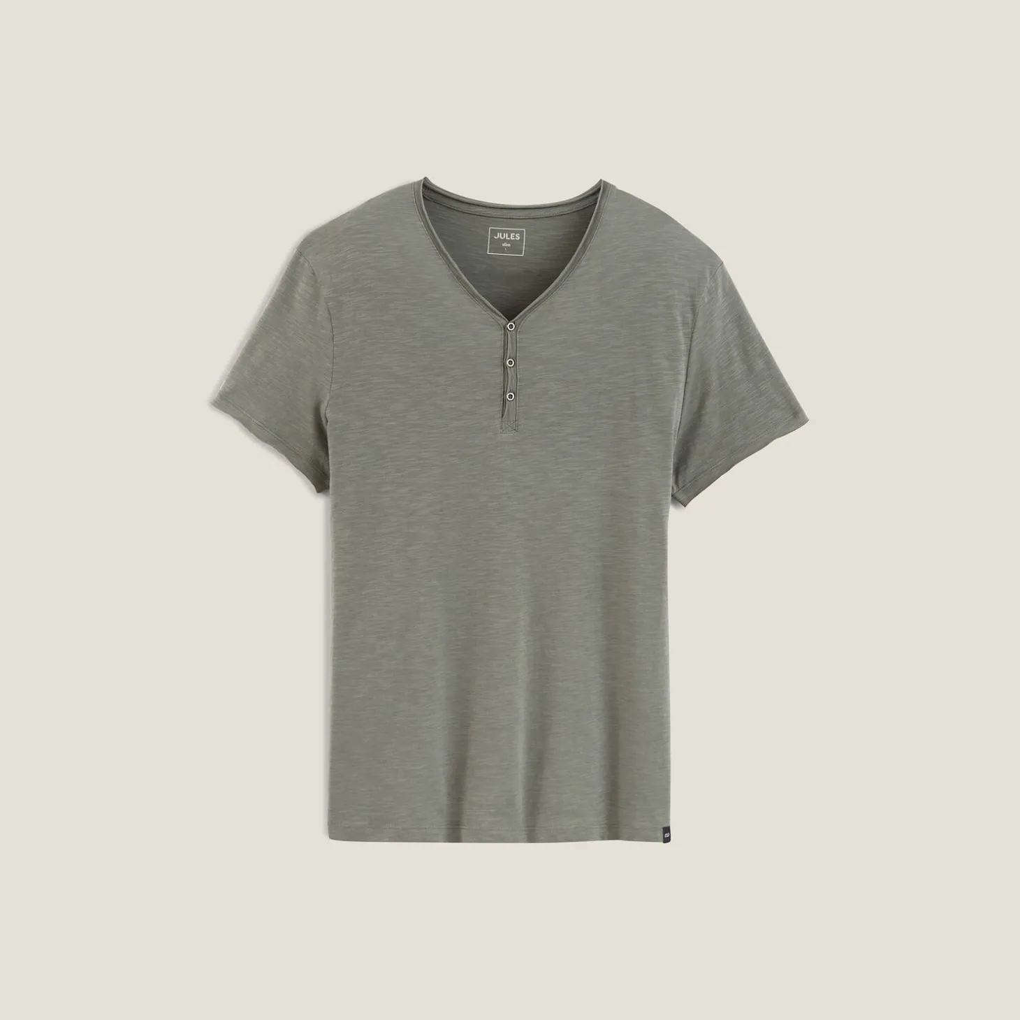 Cheap T-shirt met knooplijst in gevlamde stof T-shirt