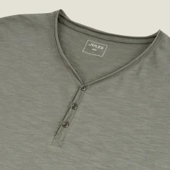 Cheap T-shirt met knooplijst in gevlamde stof T-shirt