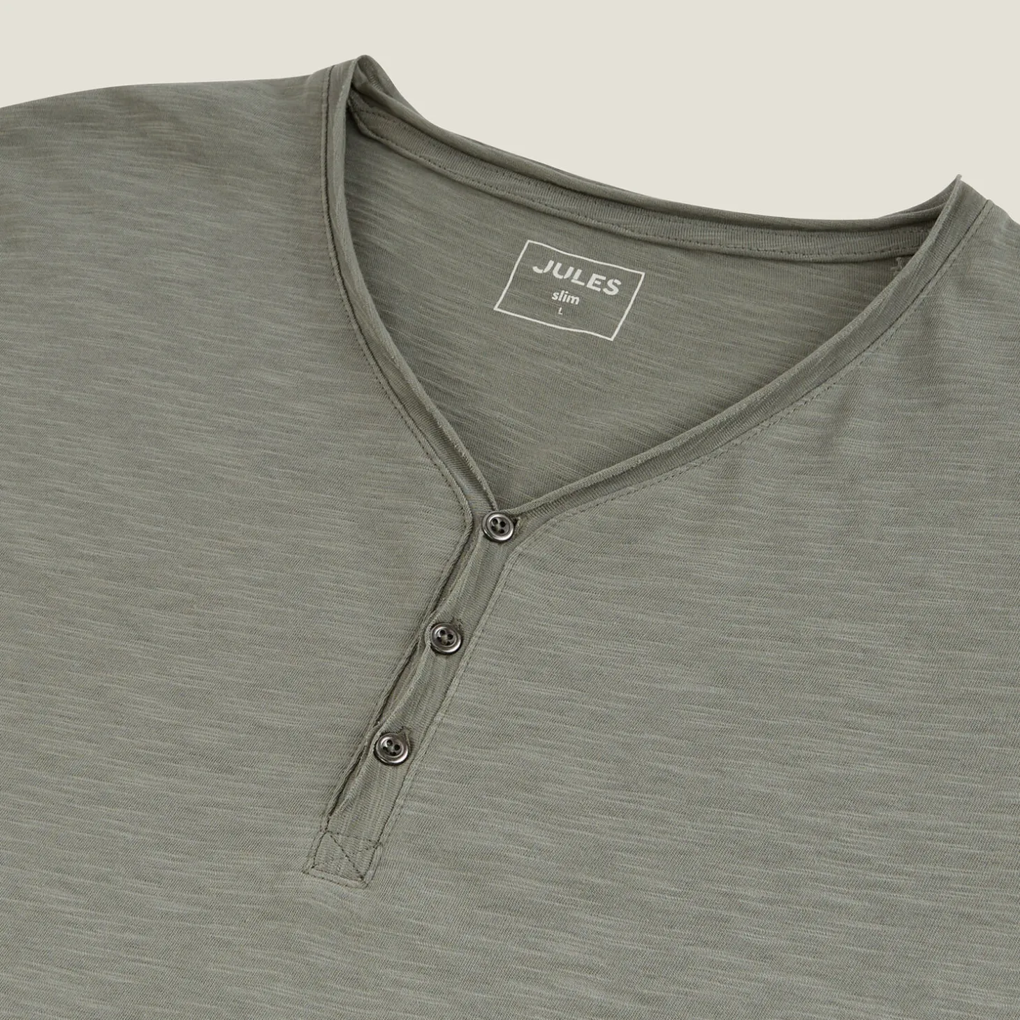 Cheap T-shirt met knooplijst in gevlamde stof T-shirt