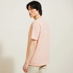 Outlet T-shirt met microstrepen en borduursel op de borst T-shirt