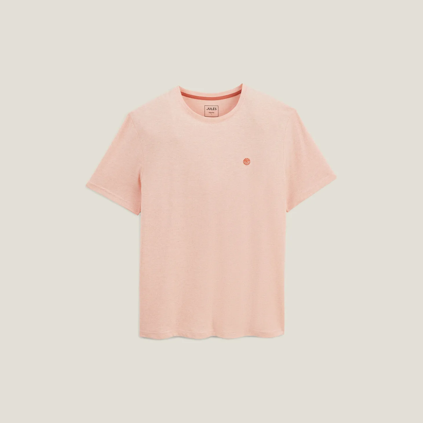 Outlet T-shirt met microstrepen en borduursel op de borst T-shirt