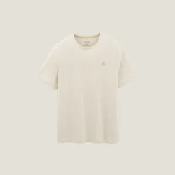 Store T-shirt met microstrepen en borduursel op de borst T-shirt