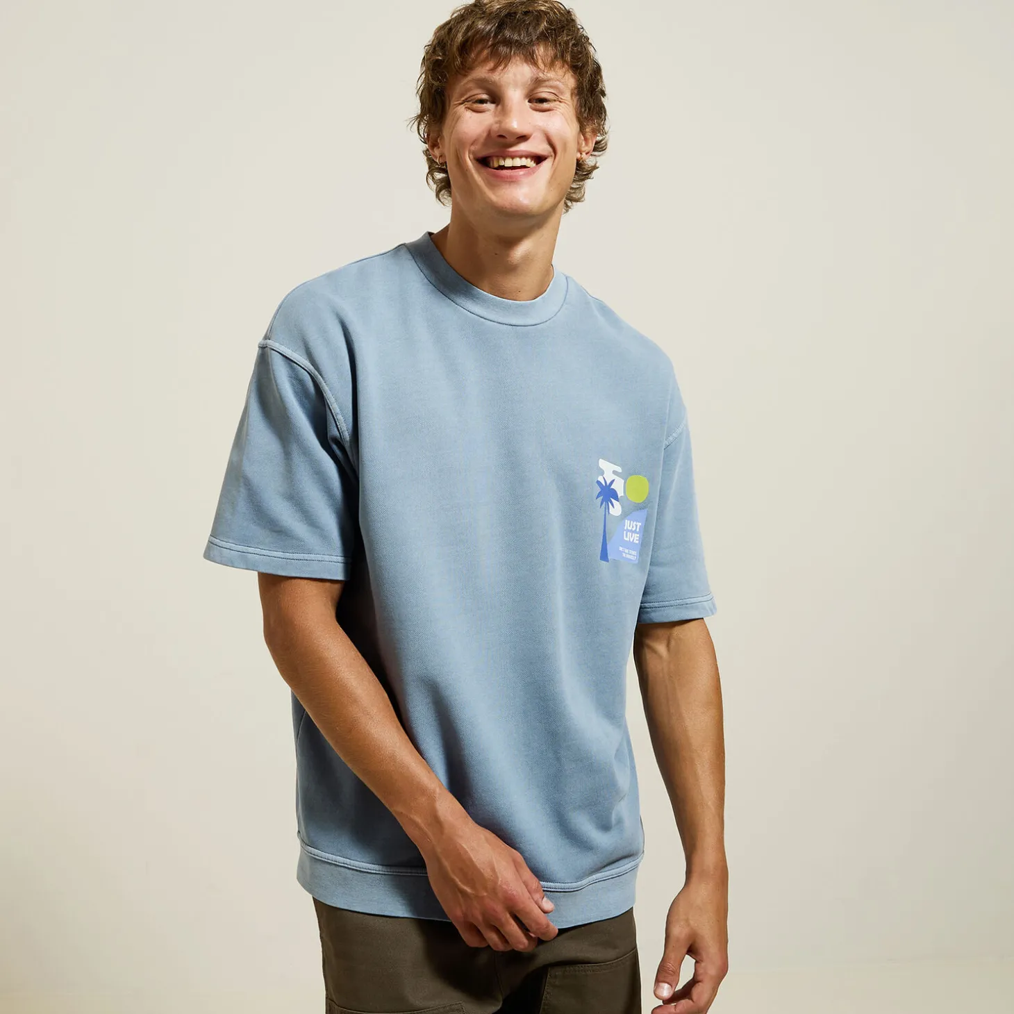 Cheap T-shirt met print in molton T-shirt