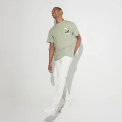 Cheap T-shirt met ronde hals en willekeurige print T-shirt