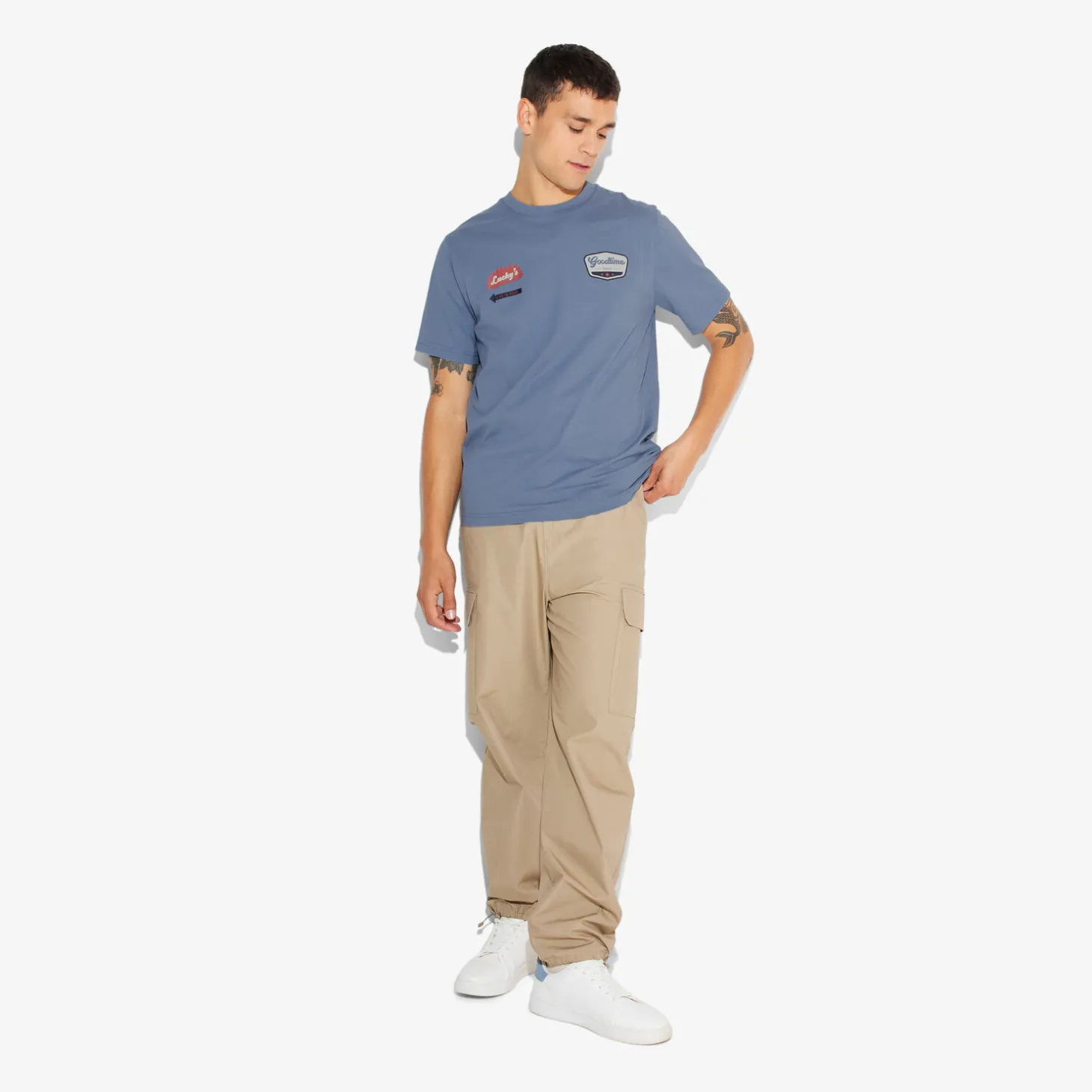 Best T-shirt met ronde hals en willekeurige print T-shirt