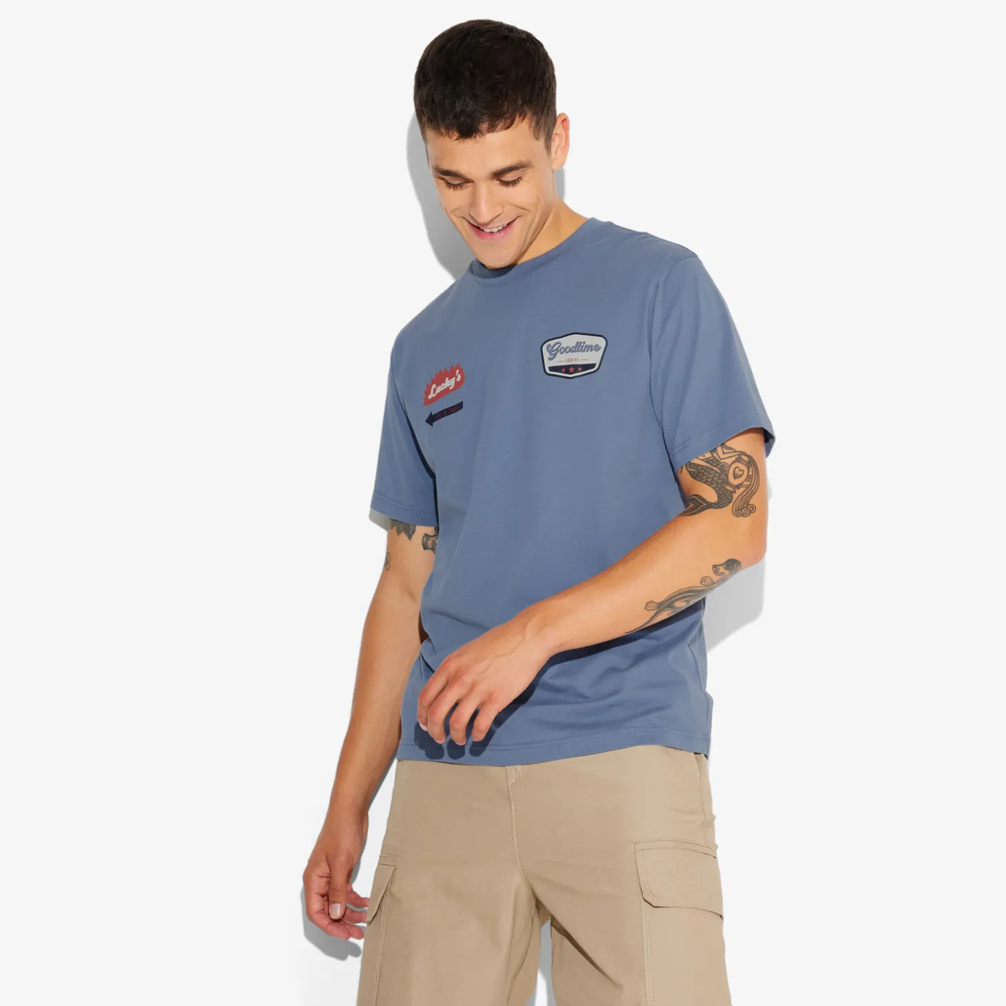 Best T-shirt met ronde hals en willekeurige print T-shirt