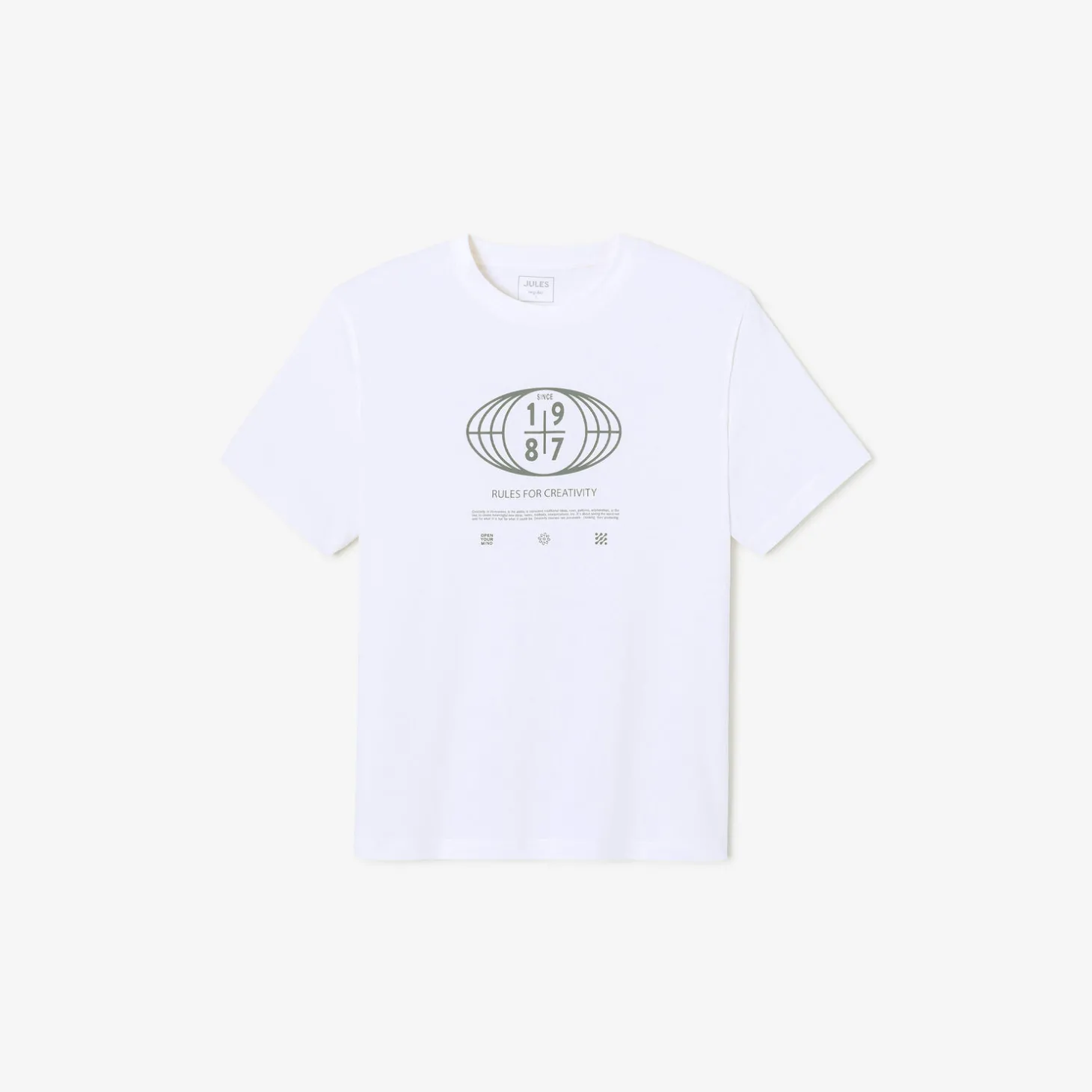 Online T-shirt met ronde hals en willekeurige print T-shirt