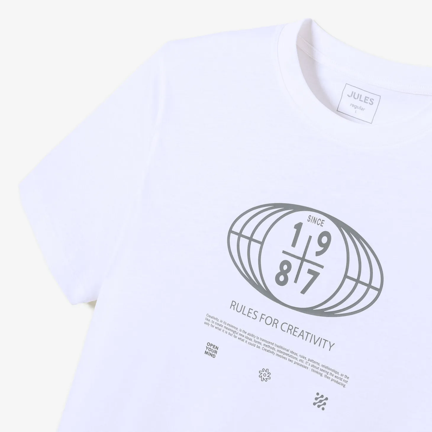 Online T-shirt met ronde hals en willekeurige print T-shirt