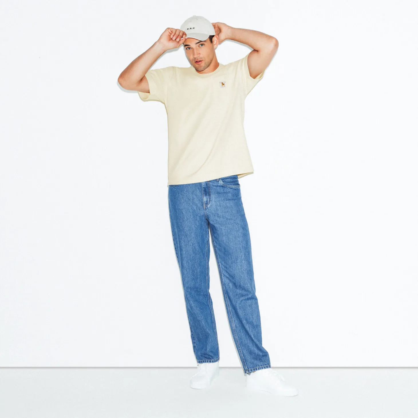 Cheap T-shirt met ronde hals in reliëfstof T-shirt