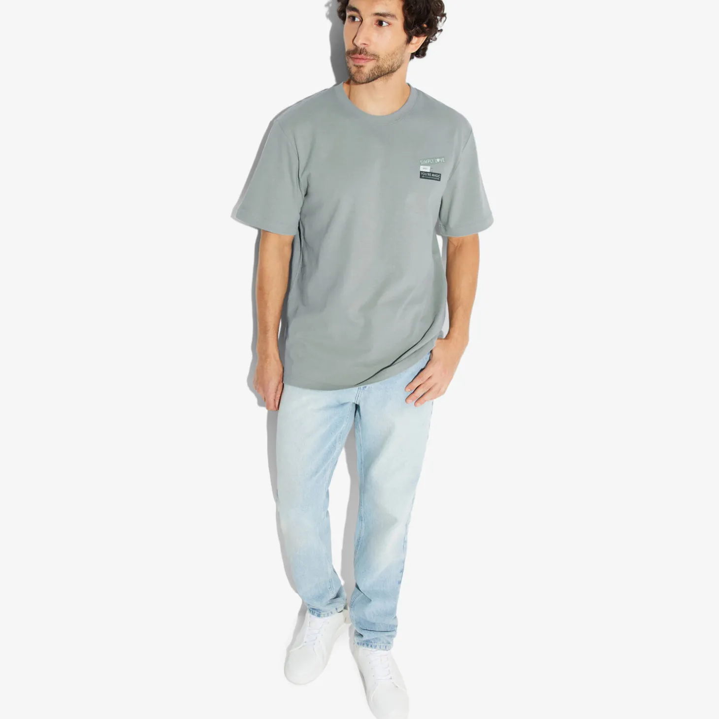 Online T-shirt met ronde hals in katoen T-shirt