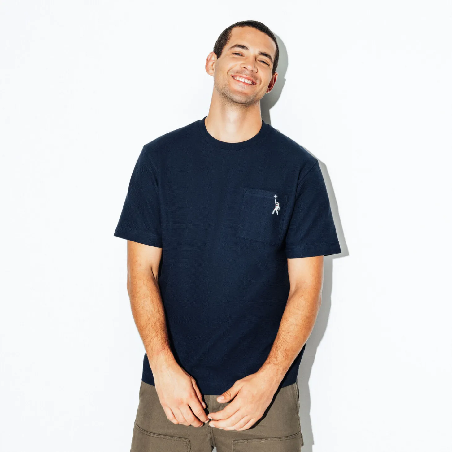 Best T-shirt met ronde hals in reliëfstof T-shirt