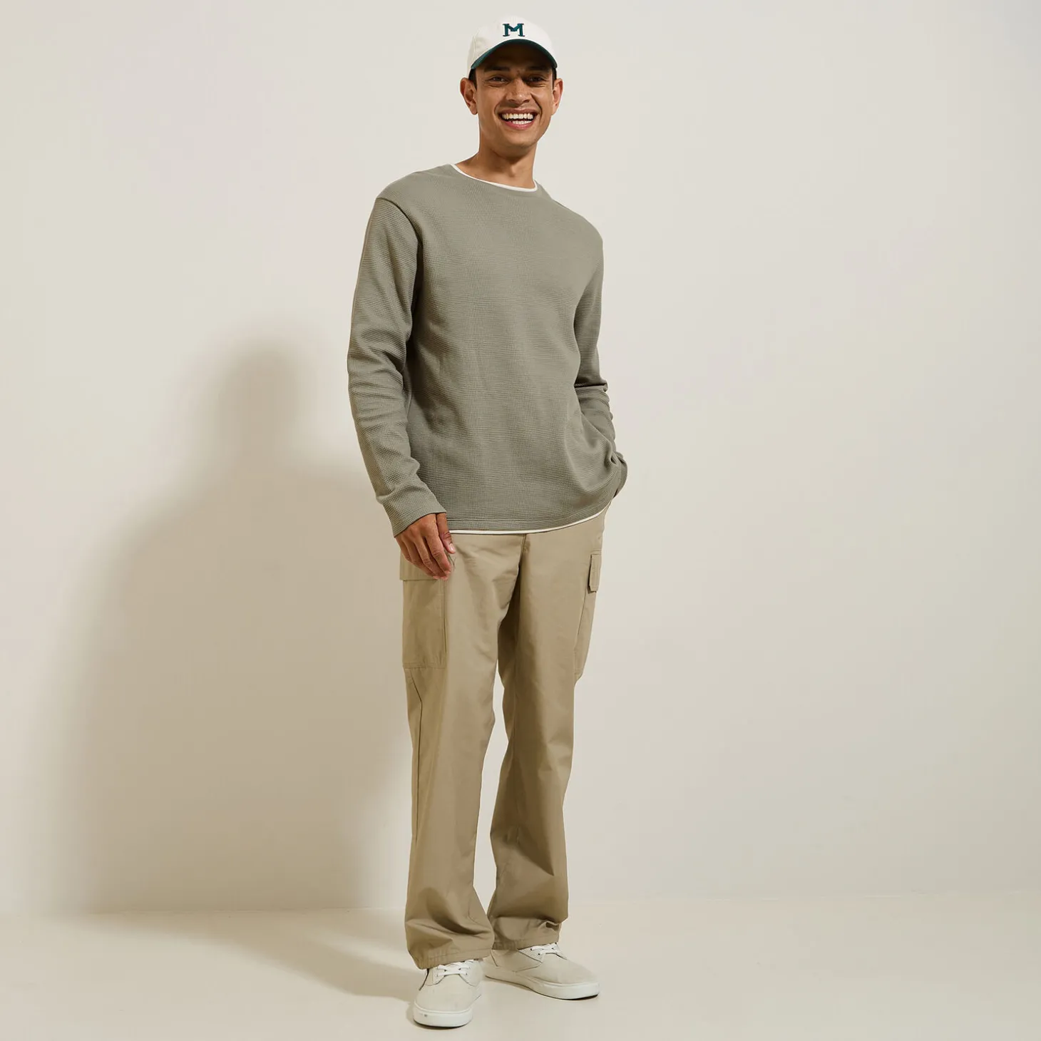 Store T-shirt met ronde hals in fantasiestof T-shirt