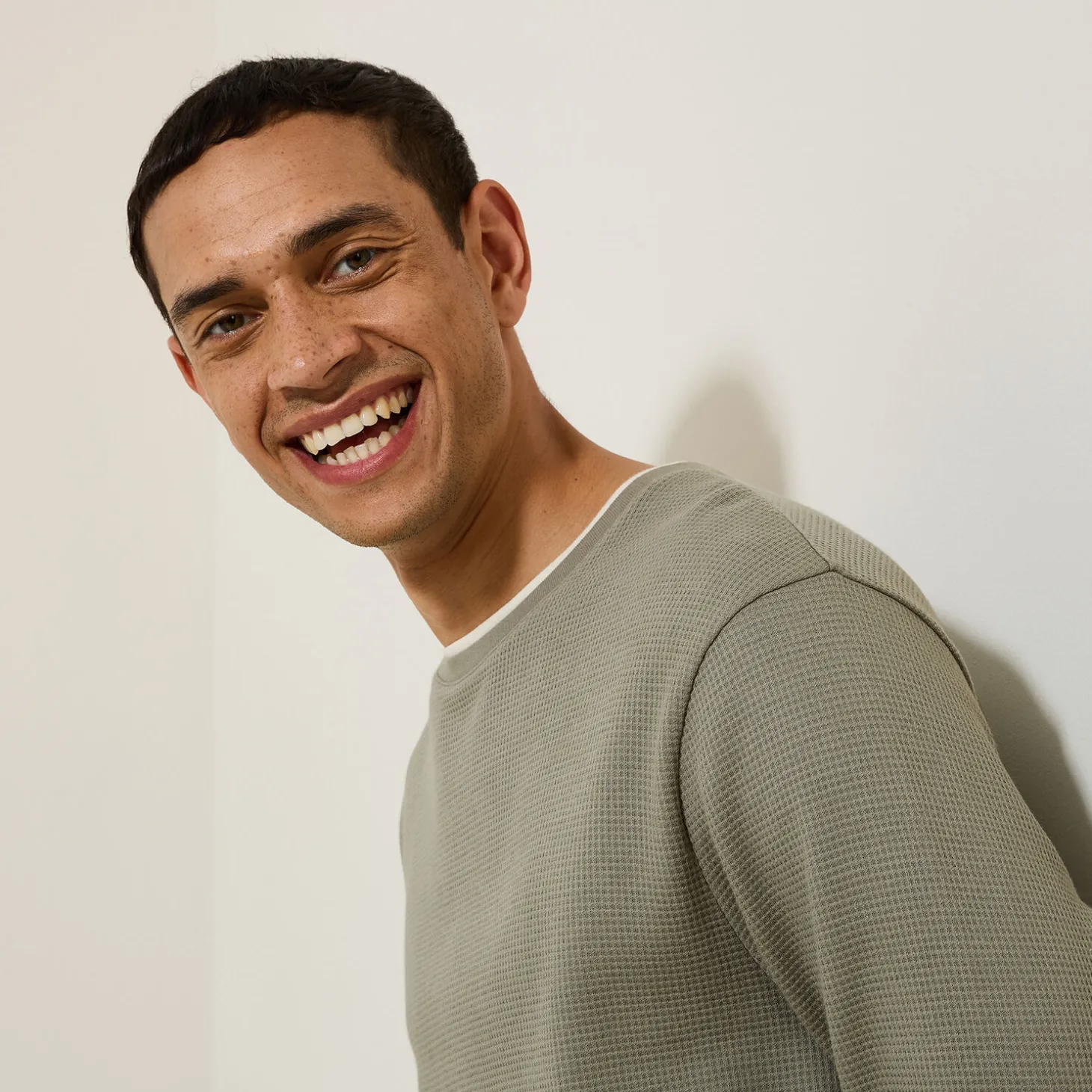 Store T-shirt met ronde hals in fantasiestof T-shirt