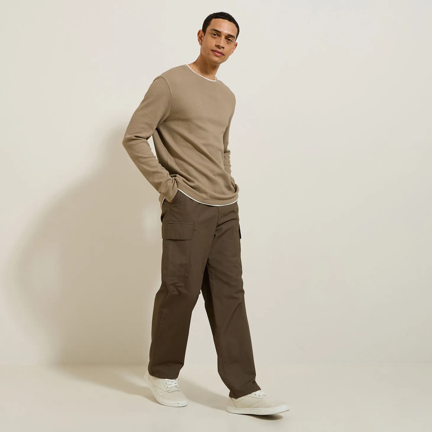 Cheap T-shirt met ronde hals in fantasiestof T-shirt