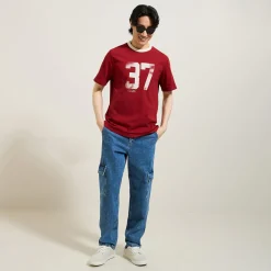 Shop T-shirt met ronde hals, print en contrasterende ve T-shirt