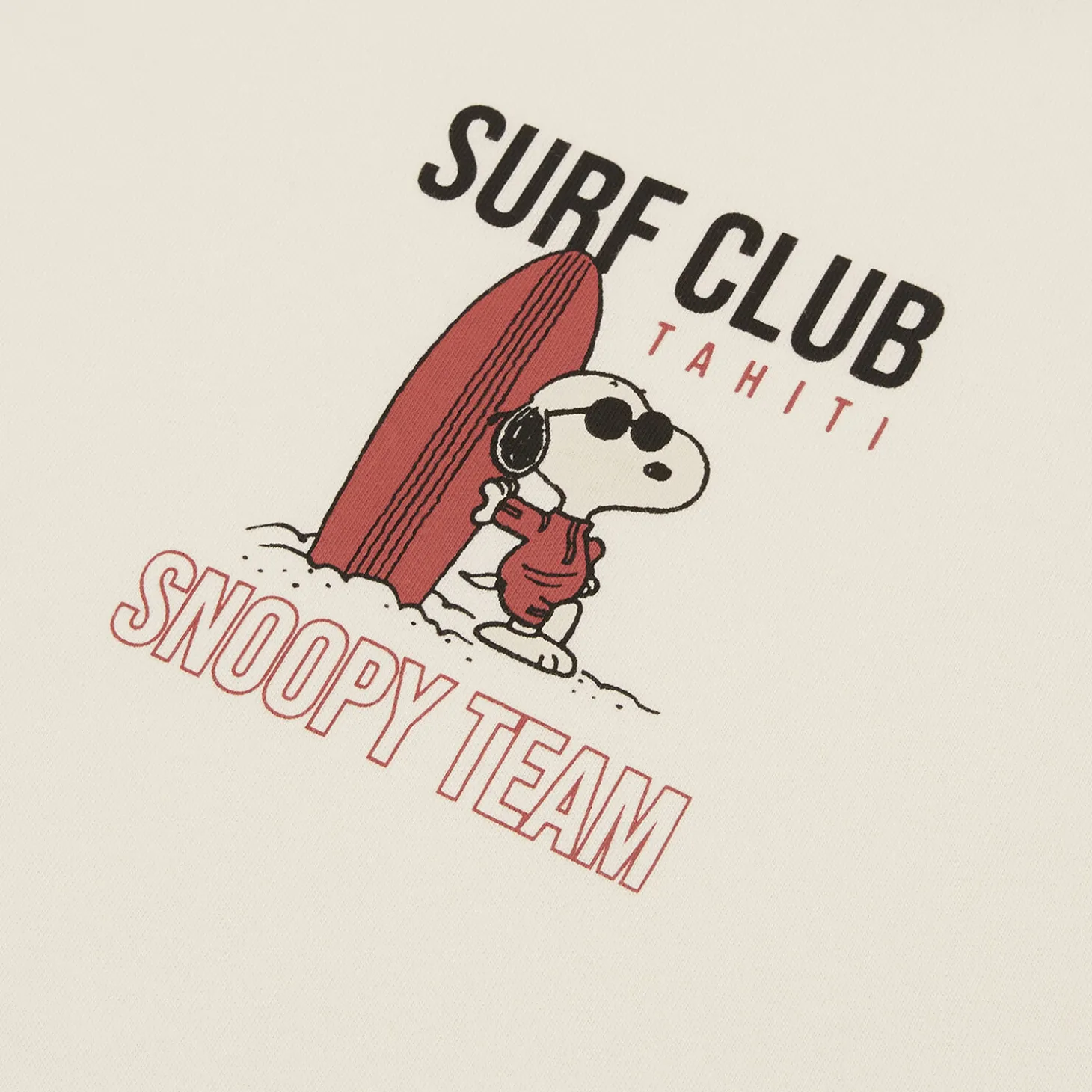 Outlet T-shirt met Surf Club-print, Peanuts-licentie T-shirt