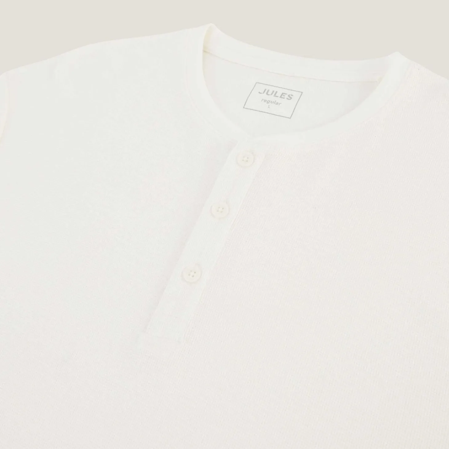 New T-shirt met Tunesische kraag in wafelstof T-shirt