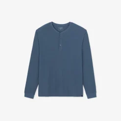 Hot T-shirt met Tunesische kraag in wafelstof T-shirt