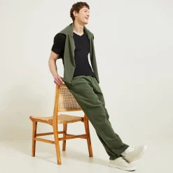 Online T-shirt met V-hals in katoen en elastaan T-shirt