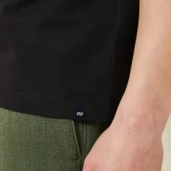 Online T-shirt met V-hals in katoen en elastaan T-shirt