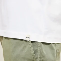 Store T-shirt met V-hals in katoen en elastaan T-shirt