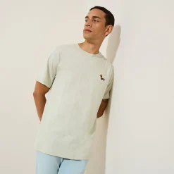 Store T-shirt van gemêleerd katoenen met ronde hals, ka T-shirt