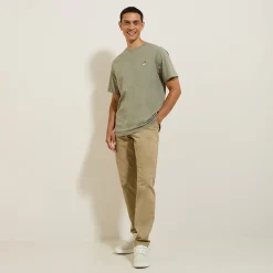 Flash Sale T-shirt van gemêleerd katoenen met ronde hals, ka T-shirt