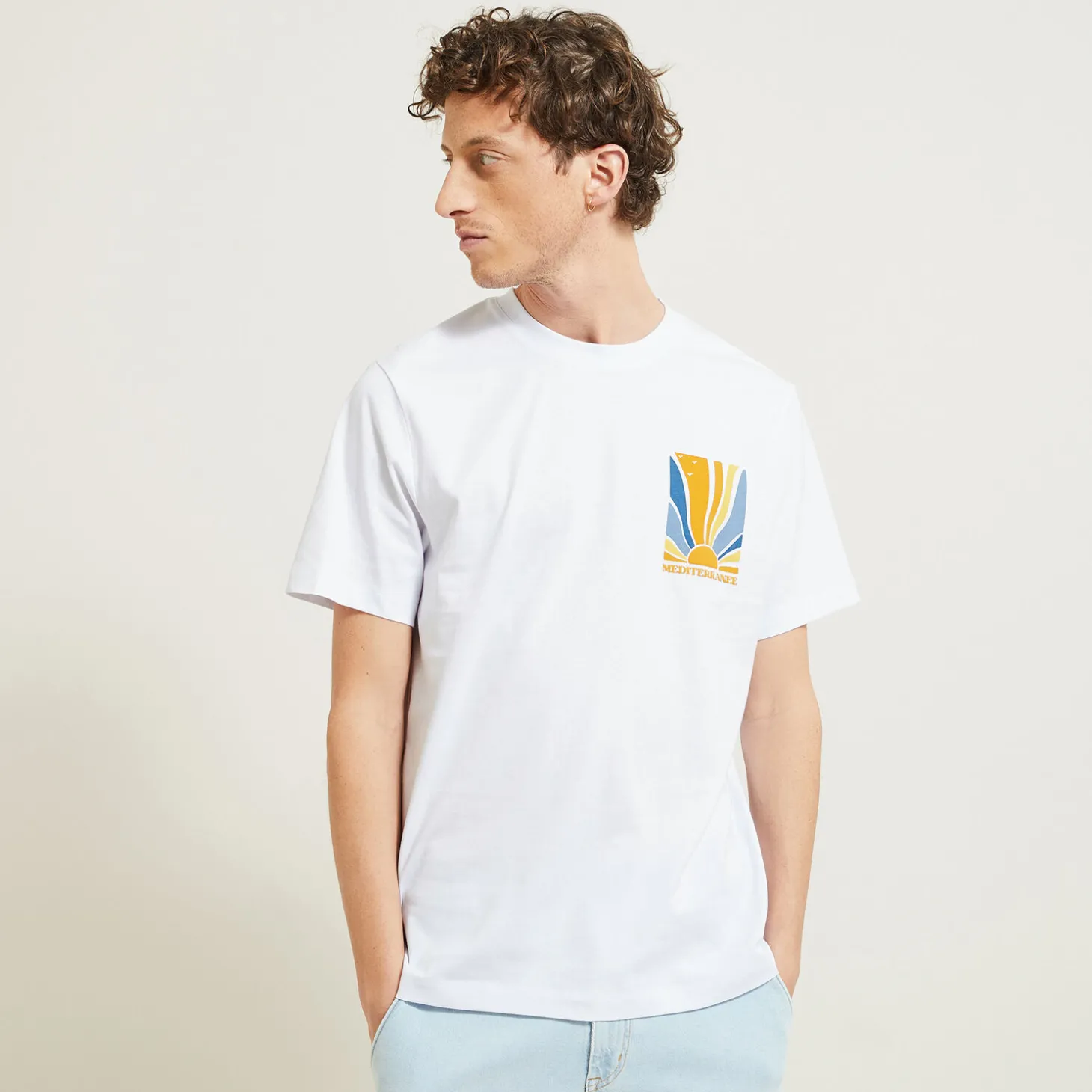 Fashion T-shirt van , mediterrane strandprint T-shirt