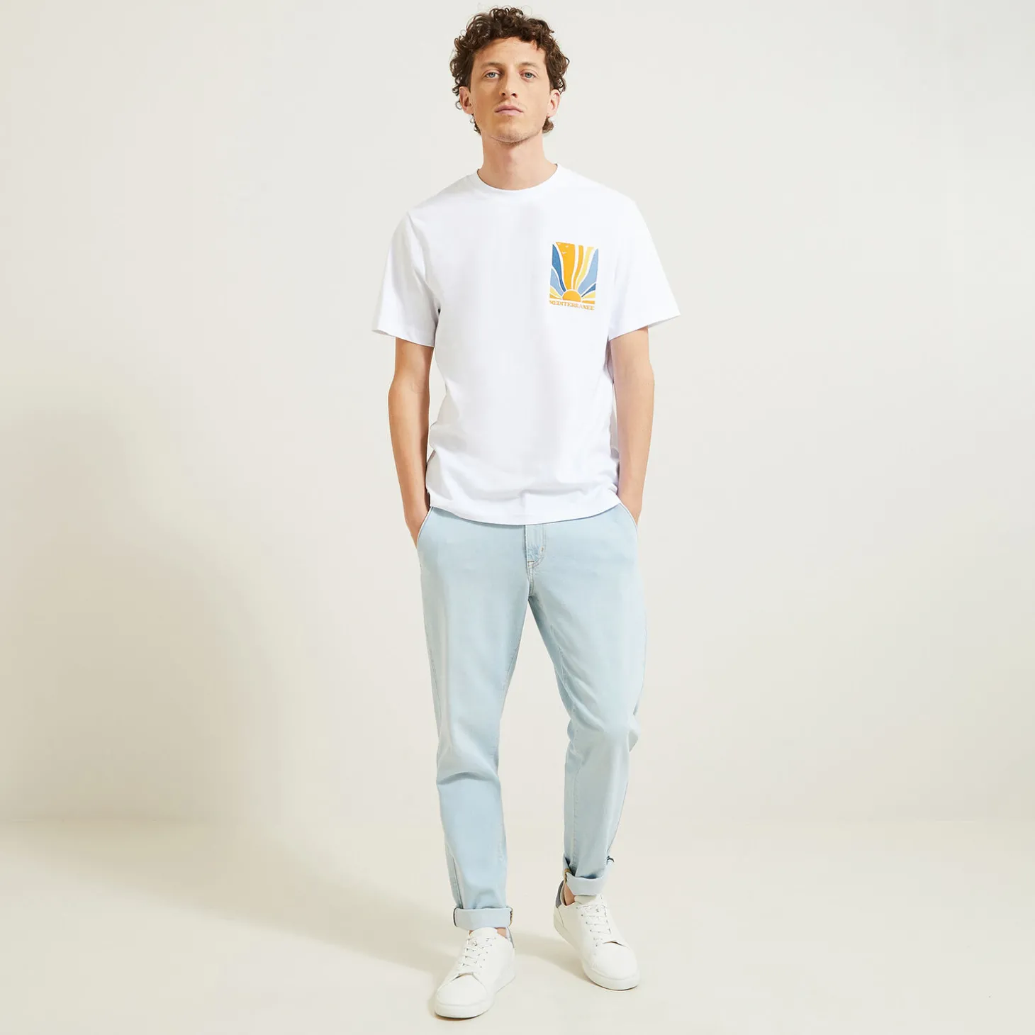 Fashion T-shirt van , mediterrane strandprint T-shirt