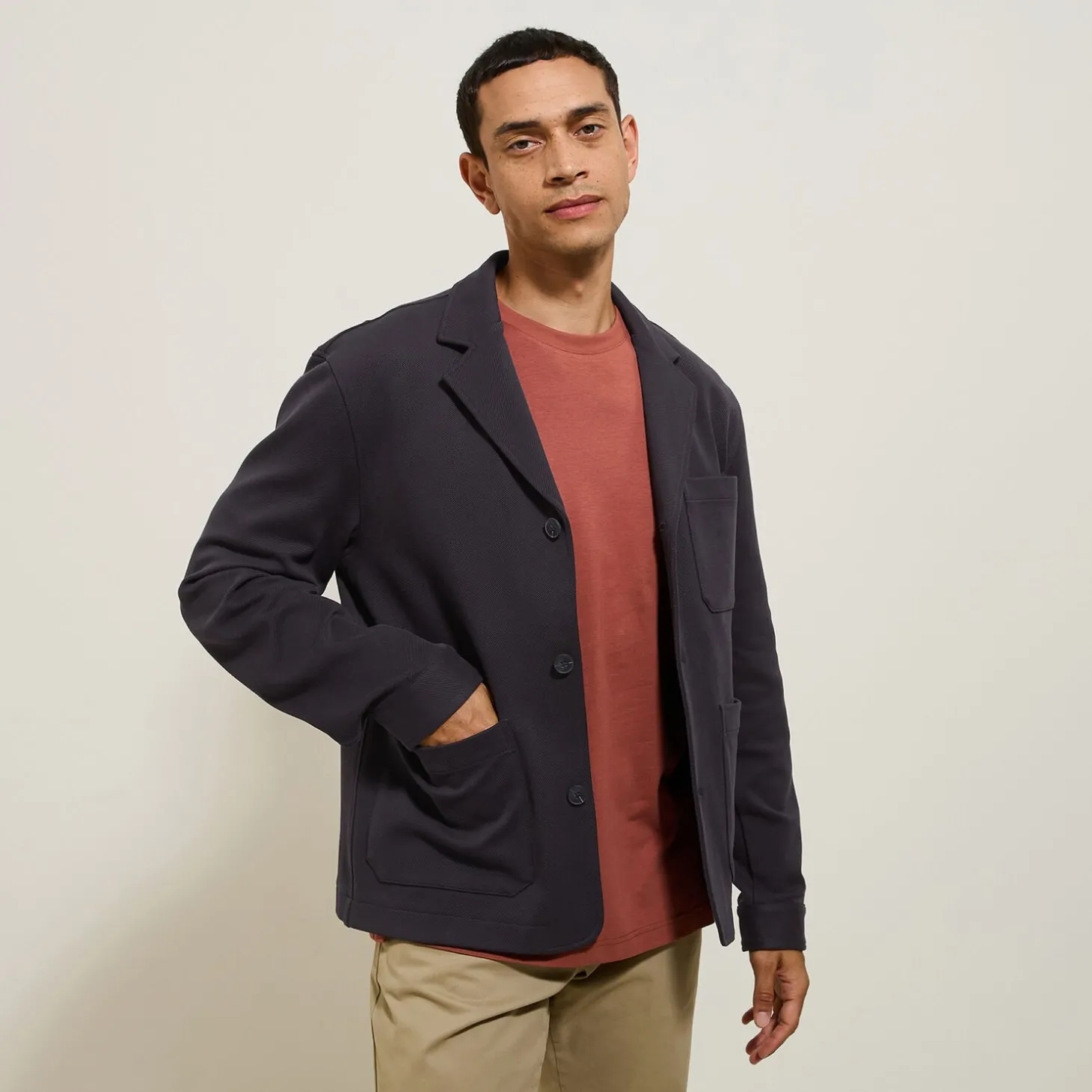 New Vest in tricot met boxy snit voor het tussenseizoe Kostuumvest & Blazer