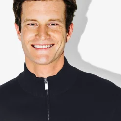 Clearance Vest met ristsluiting en opstaande kraag Heren Gebreide Vesten Heren|Trui