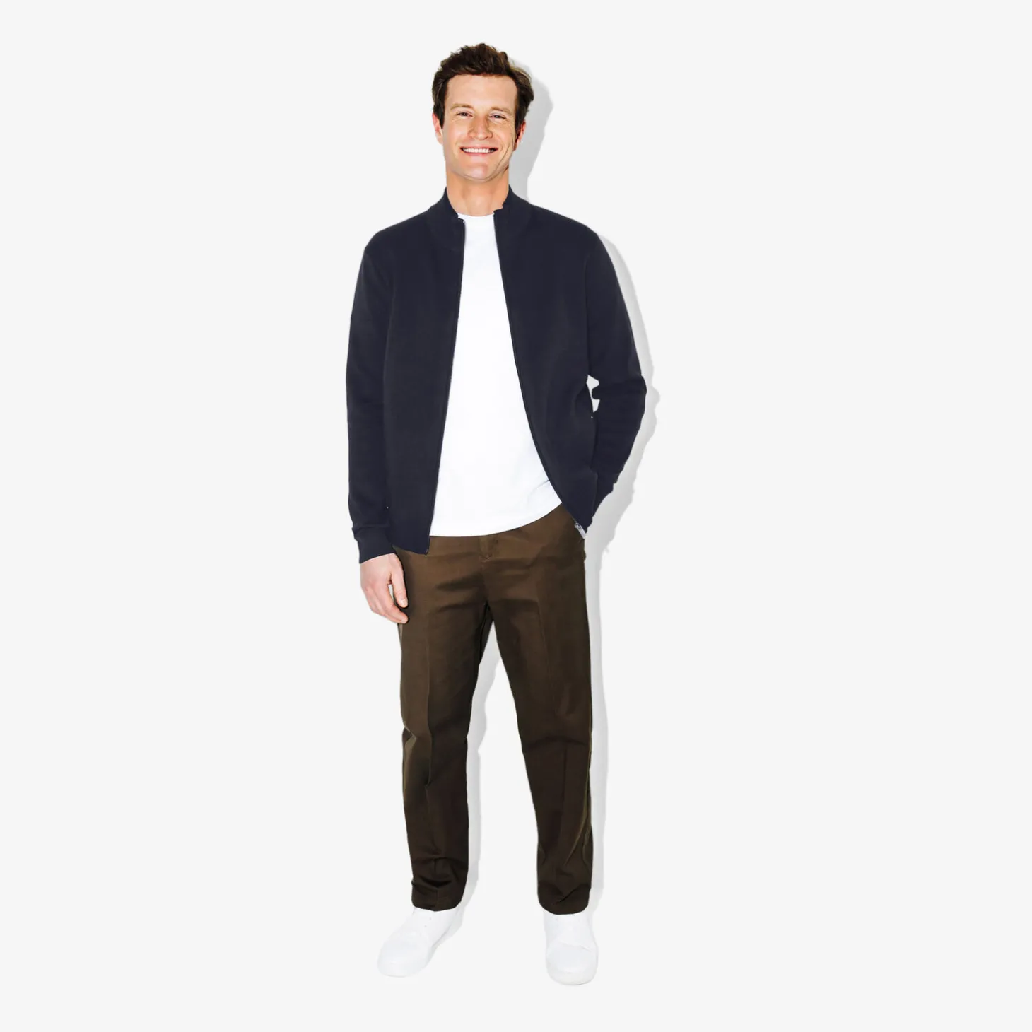 Clearance Vest met ristsluiting en opstaande kraag Heren Gebreide Vesten Heren|Trui