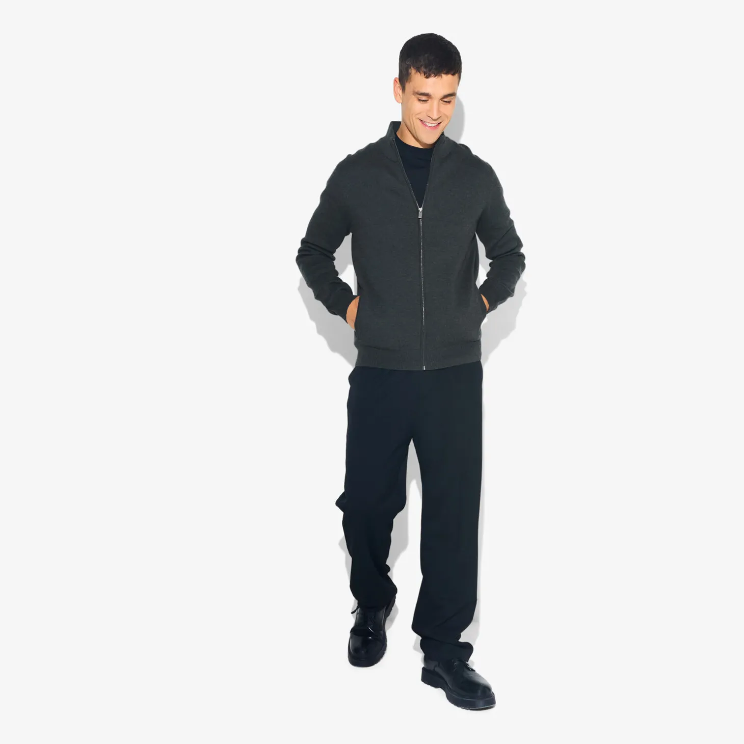 Fashion Vest met ristsluiting en opstaande kraag Heren Gebreide Vesten Heren