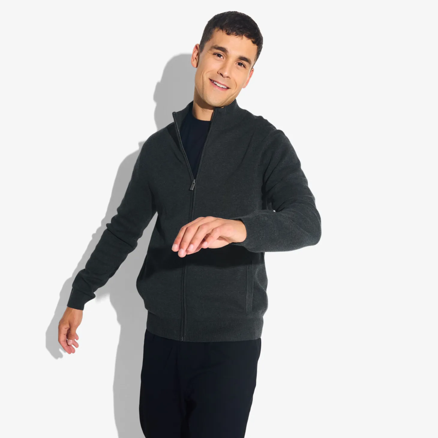 Fashion Vest met ristsluiting en opstaande kraag Heren Gebreide Vesten Heren