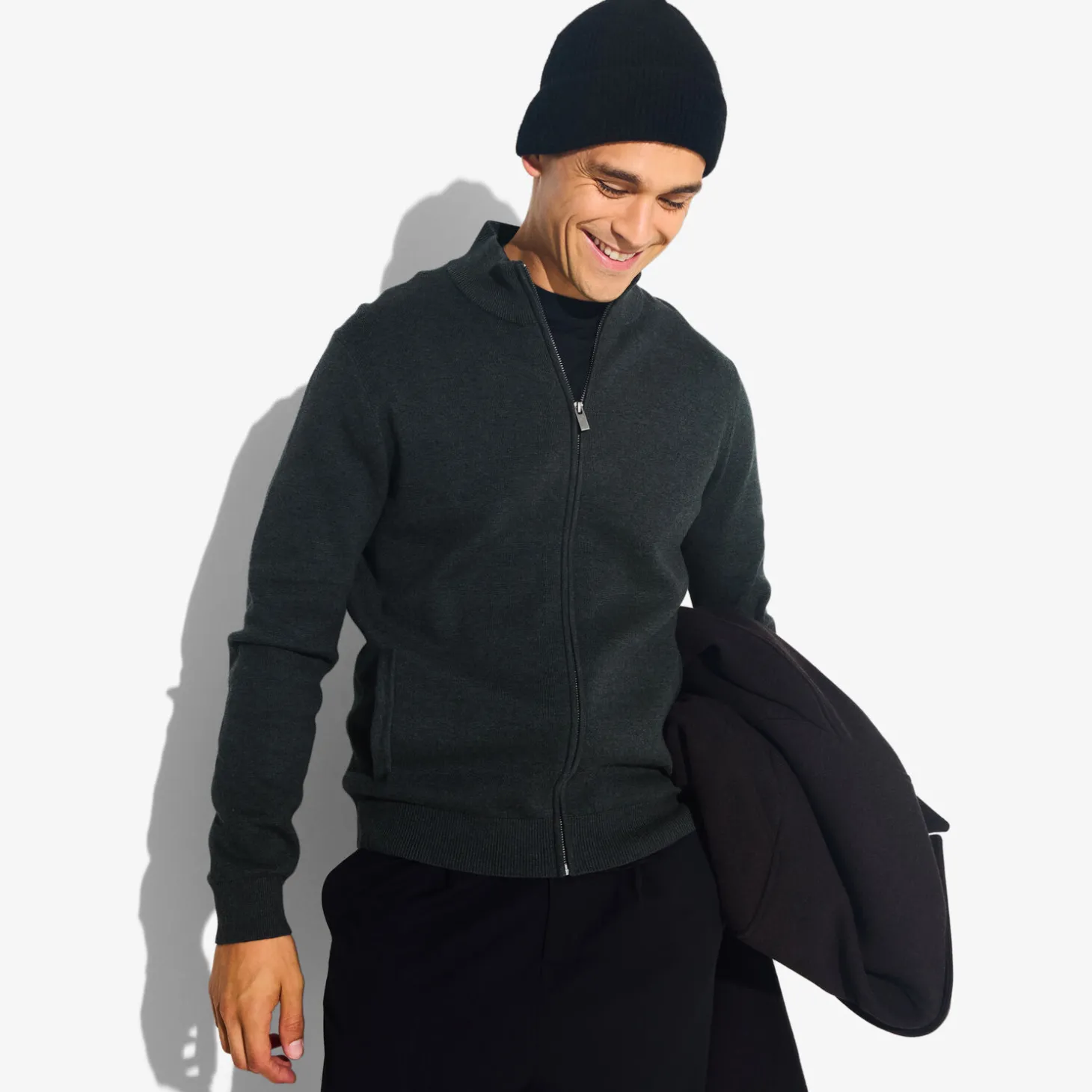 Fashion Vest met ristsluiting en opstaande kraag Heren Gebreide Vesten Heren