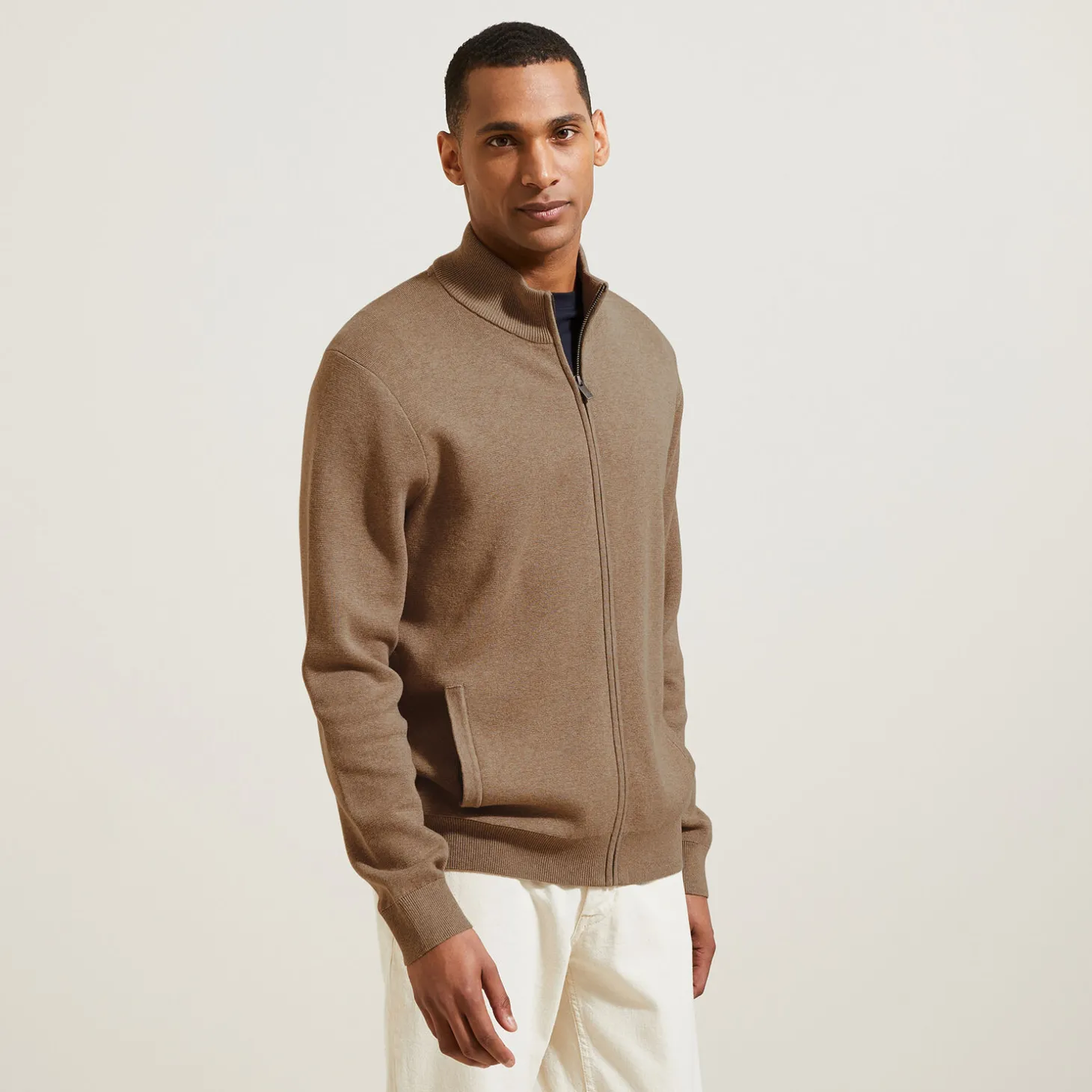 Hot Vest met ristsluiting en opstaande kraag Heren Gebreide Vesten Heren|Trui