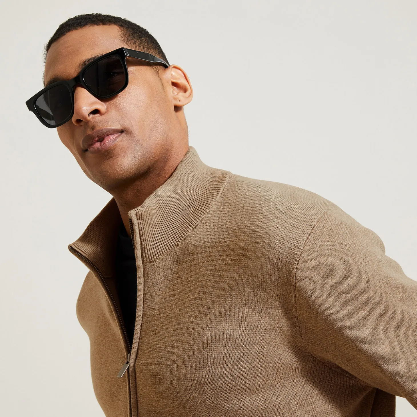 Hot Vest met ristsluiting en opstaande kraag Heren Gebreide Vesten Heren|Trui